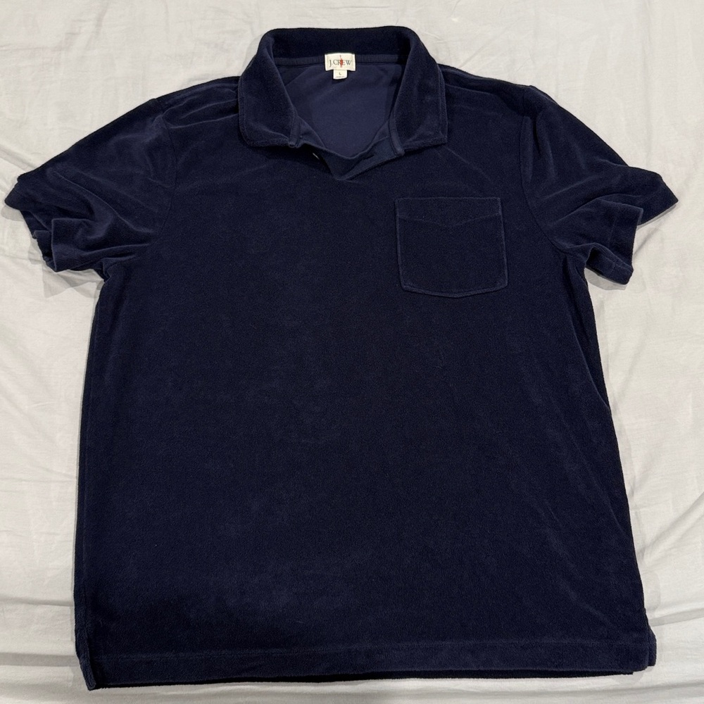 J.Crew Terry Cloth Johnny Collar Polo Shirt